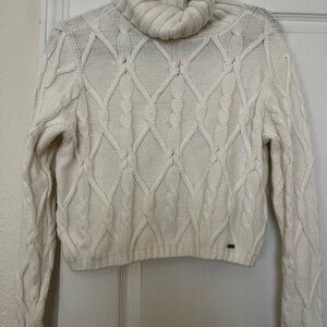 Hollister cream Cable Knit Turtleneck Sweater
